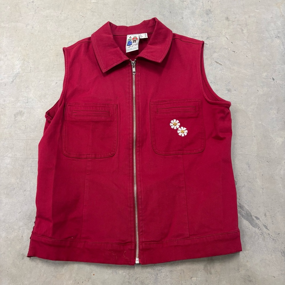 Vintage Tracten Mad'l "Young Woman" Sleeveless German Shirt Red Size S-M